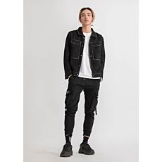 SUEDE-CARGO-JACKET-L-Black